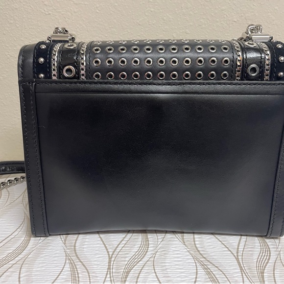Michael Kors Black and Silver Studded and Grommeted Handbag - Picture 10 of 12